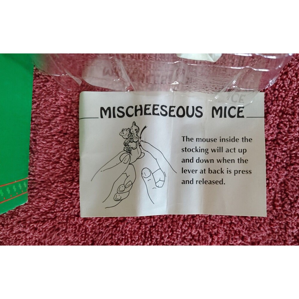 Vintage House of Lloyd Christmas Ornament Mischeeseous Mice 1994 Stocking Mouse - Picture 6 of 10